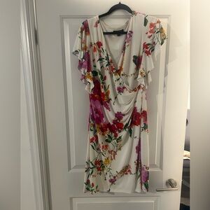 Ralph Lauren White Floral Midi Dress